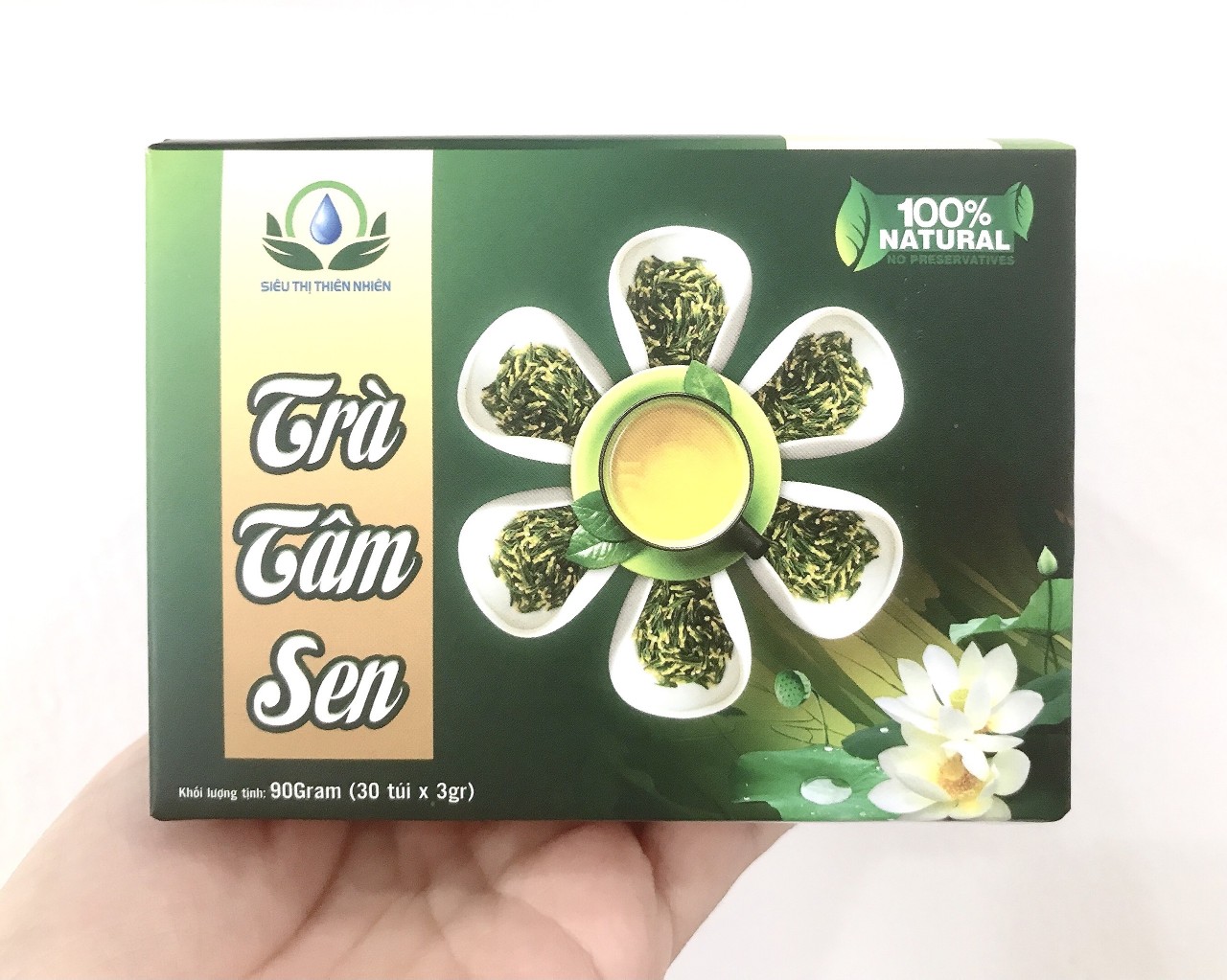 Đặc Sản Đồng Tháp - Trà tâm sen túi lọc Mộc sắc hỗ trợ mất ngủ hộp 30 túi lọc 3gram, Tim sen Siêu thị thiên nhiên - OCOP 4 SAO