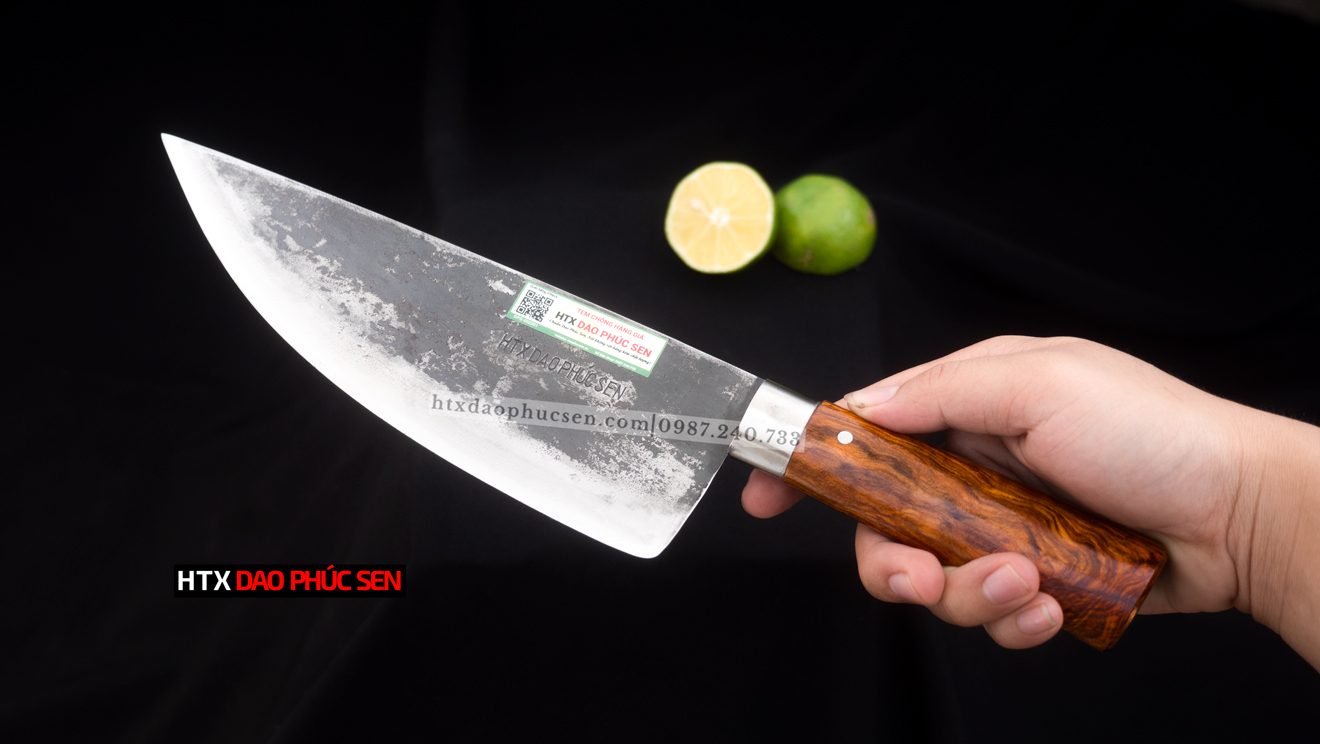 Dao Phúc Sen - Dao Bầu Lọc Cán Gỗ G10 Rèn Thủ Công