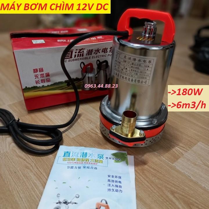 Máy bơm nước chìm 12v - máy bơm tõm 12v - 180 wat 6 khối giờ .