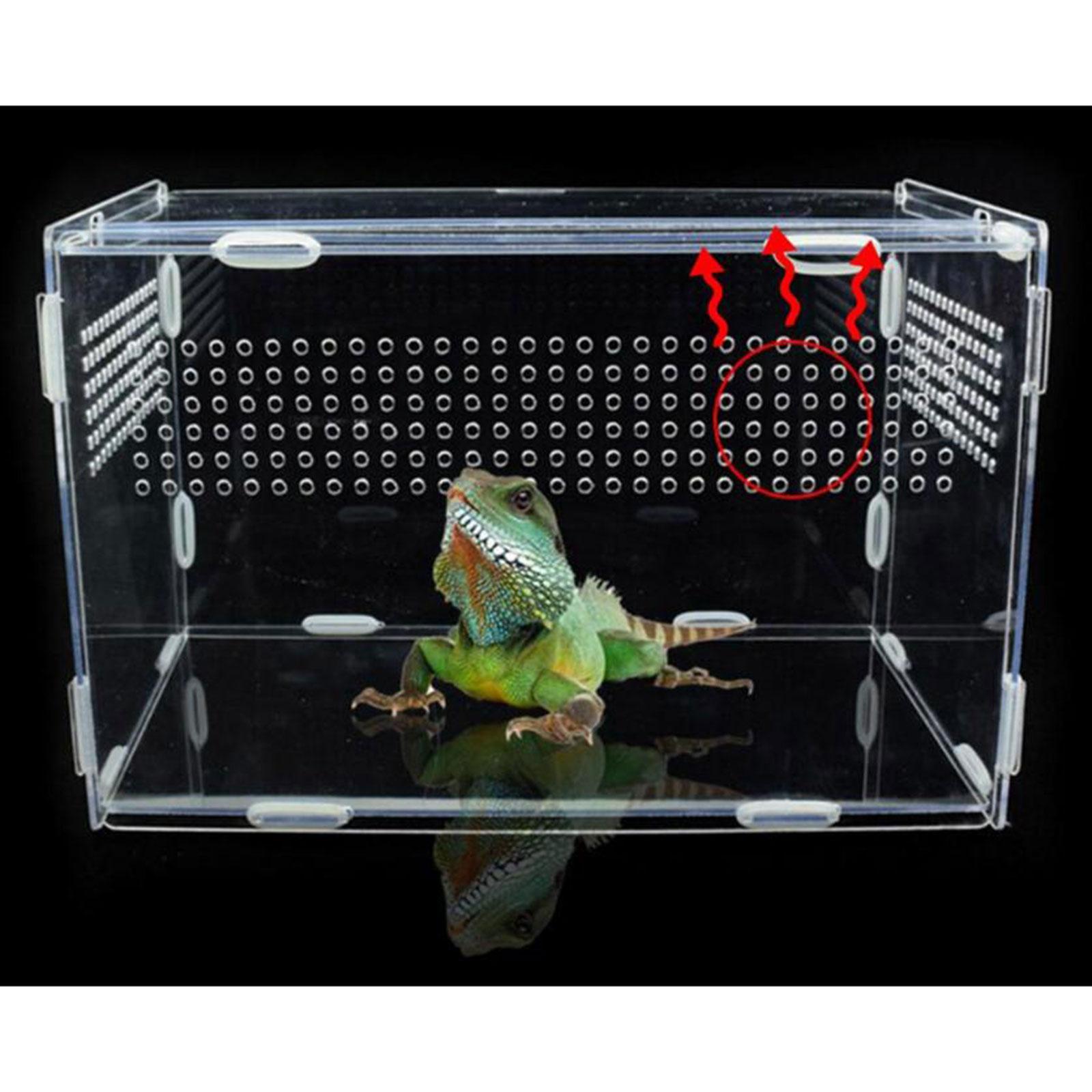 Reptile Breeding Box Portable Hamster Feeding Cage for Isopods Turtle Dragon