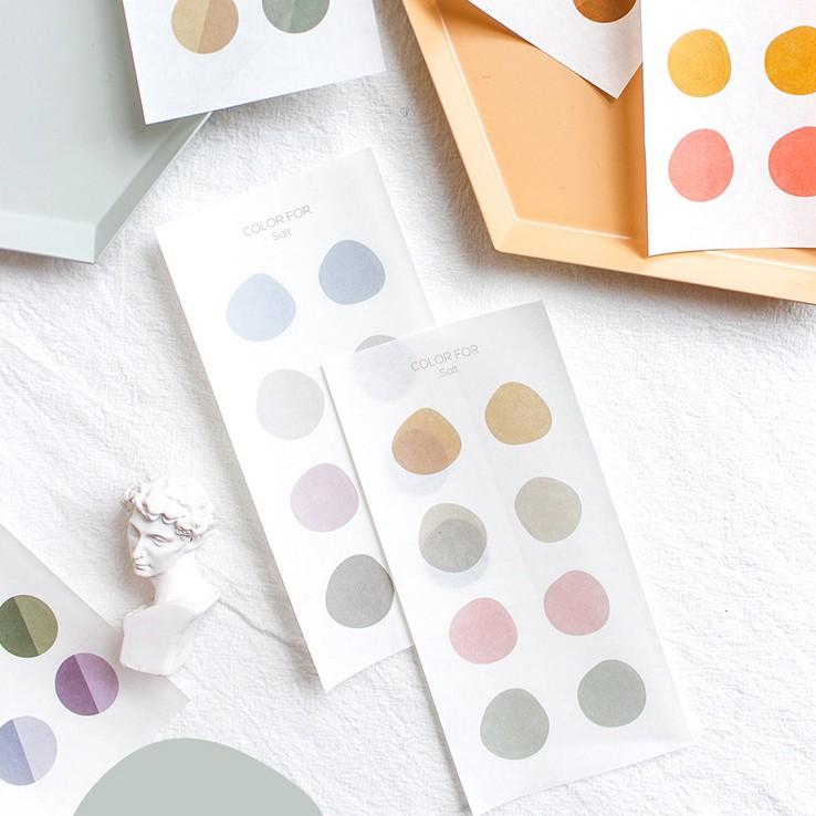 Sticker - Hình Dán Chấm Tròn Vẽ Tay Nhiều Màu Pastel