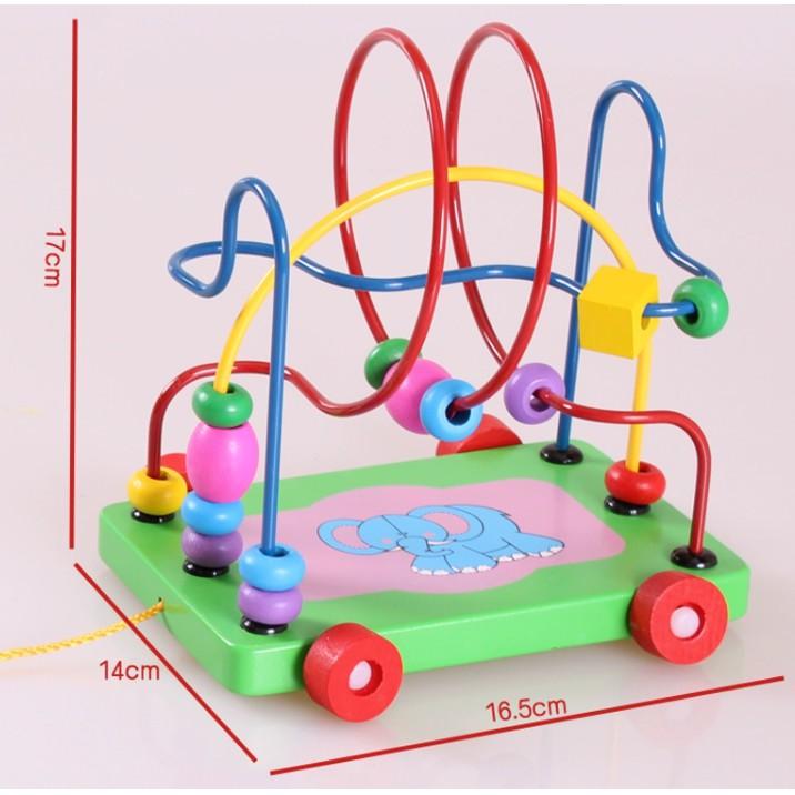 Combo đồ chơi phát triển trí tuệ sâu gỗ - tháp cầu vồng - luồn hạt