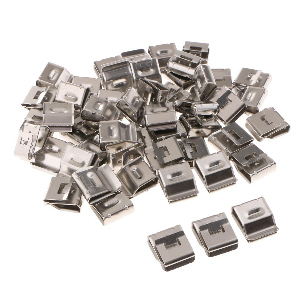 100x Stainless Cable Clips, Wire Clips Cable Wire Cable Holder Clamps Wire