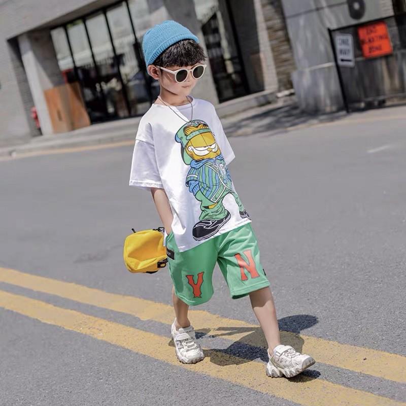 Bộ đồ bé trai Con Xinh cotton CAT NYG set quần áo trẻ em từ 5 đến 14 tuổi