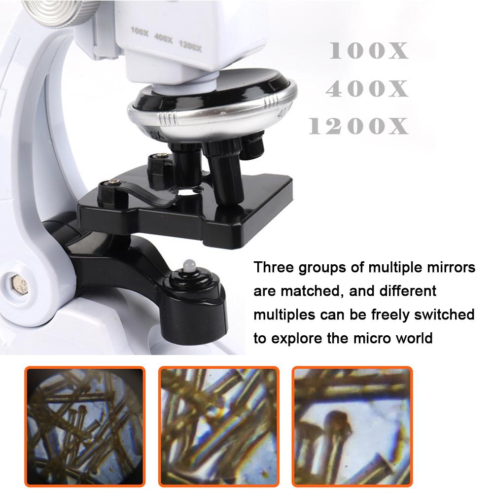 Children's Microscope Suit With Mobile Phone Holder Simulation High Definition 1200 Times Microscope Science And