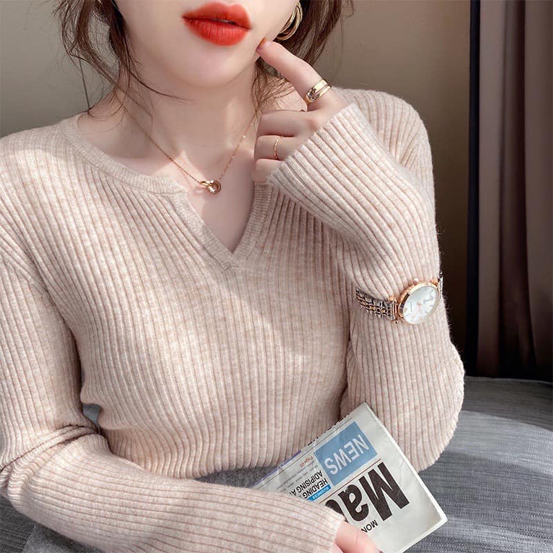 Áo len xuất hàn - Áo len cổ chữ V