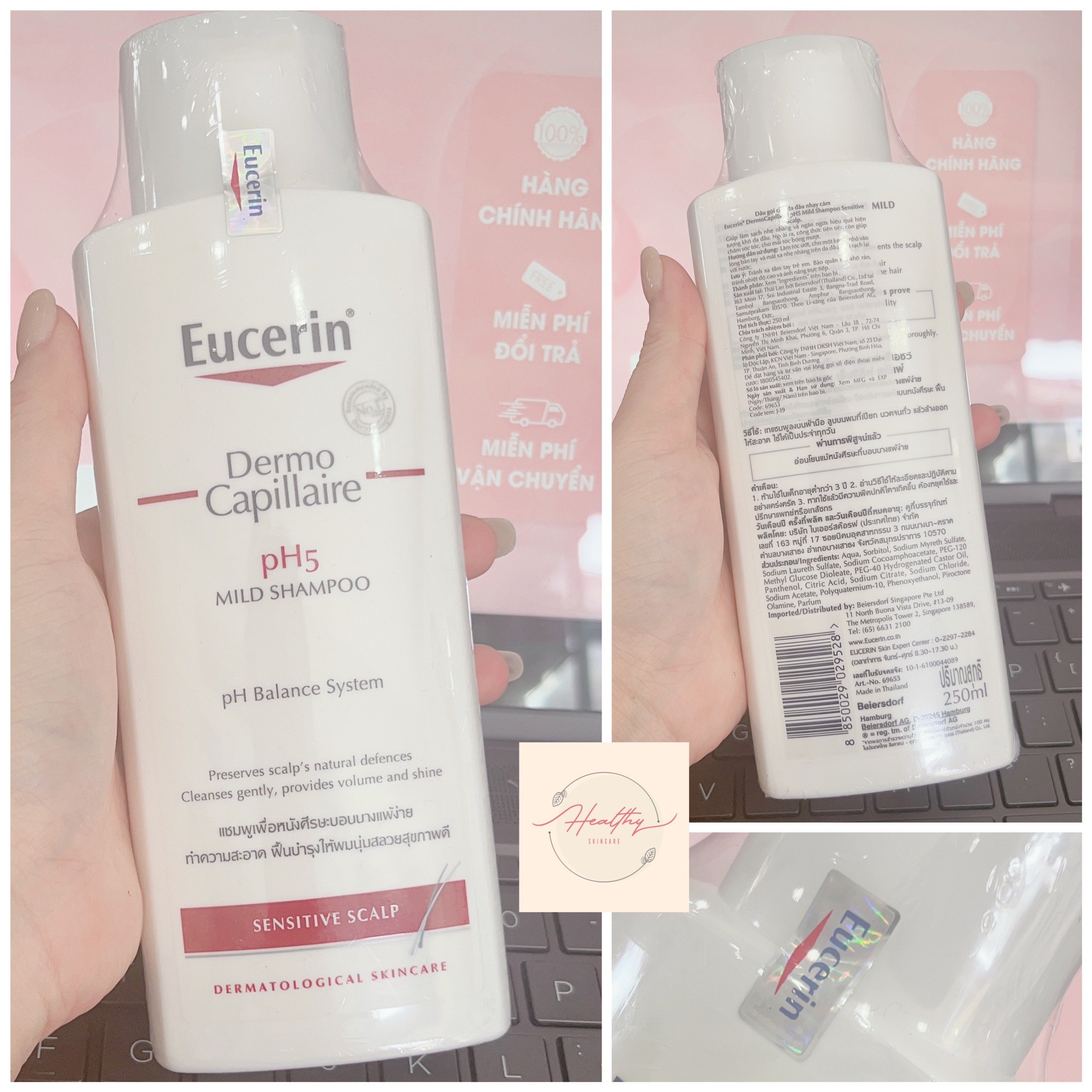 Eucerin Dầu Gội Dịu Nhẹ Cho Da Đầu Nhạy Cảm pH5 Mild Shampoo 250ml