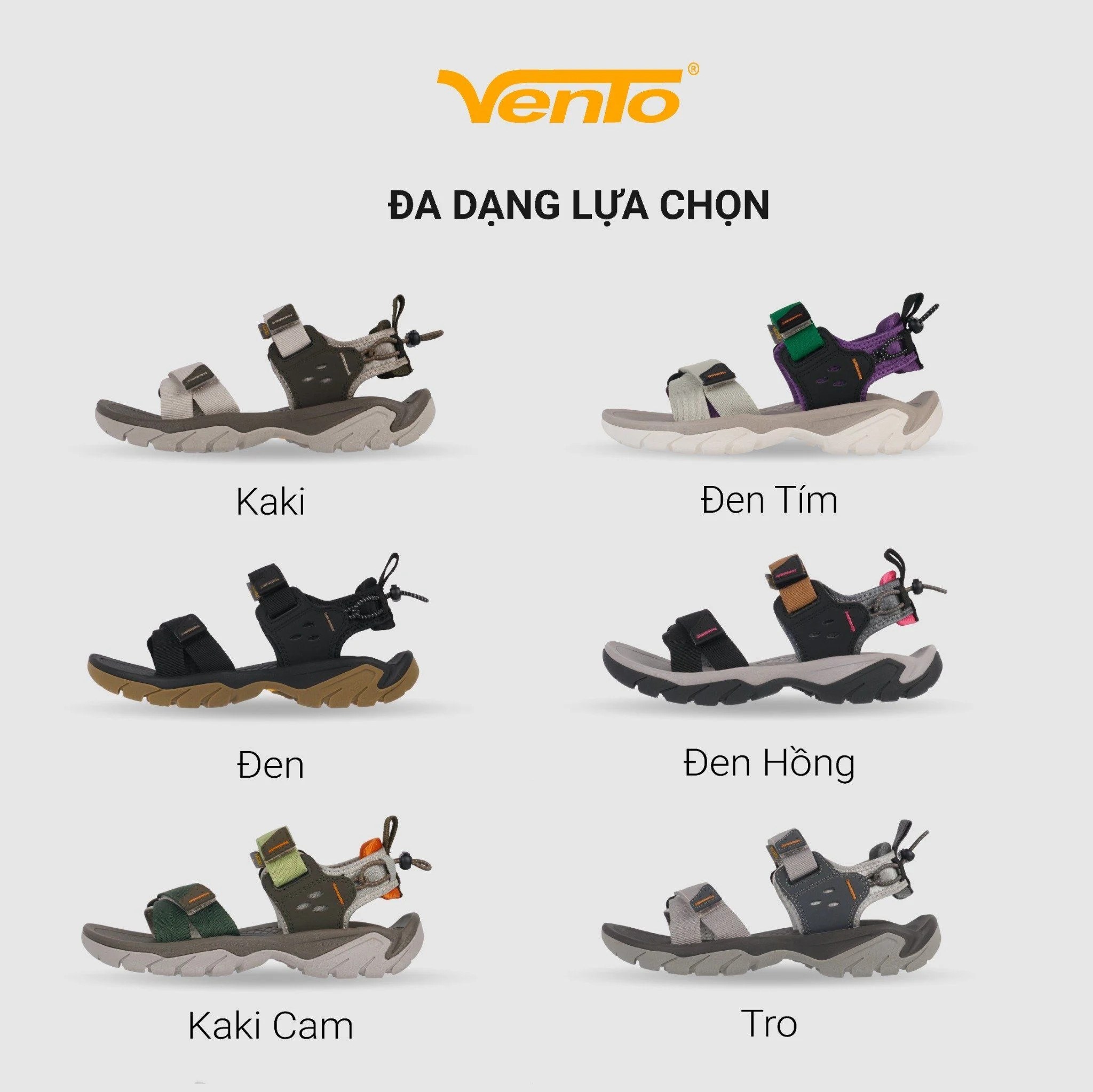 Giày Sandal Nam/ Nữ Vento HUNTER big size dạo phố đi chơi đi học SD11009