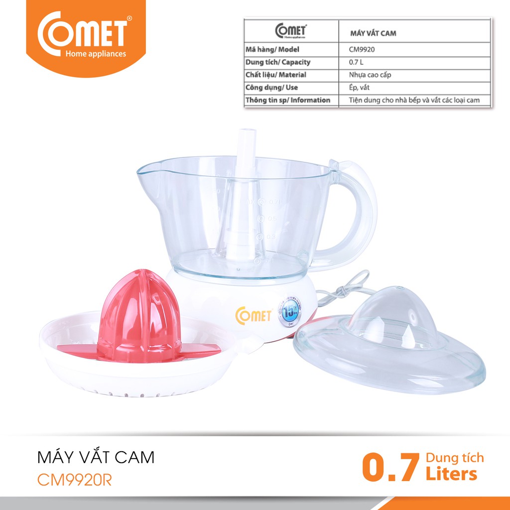 Máy vắt cam 0,7L COMET - CM9920 - Hàng Chính Hãng