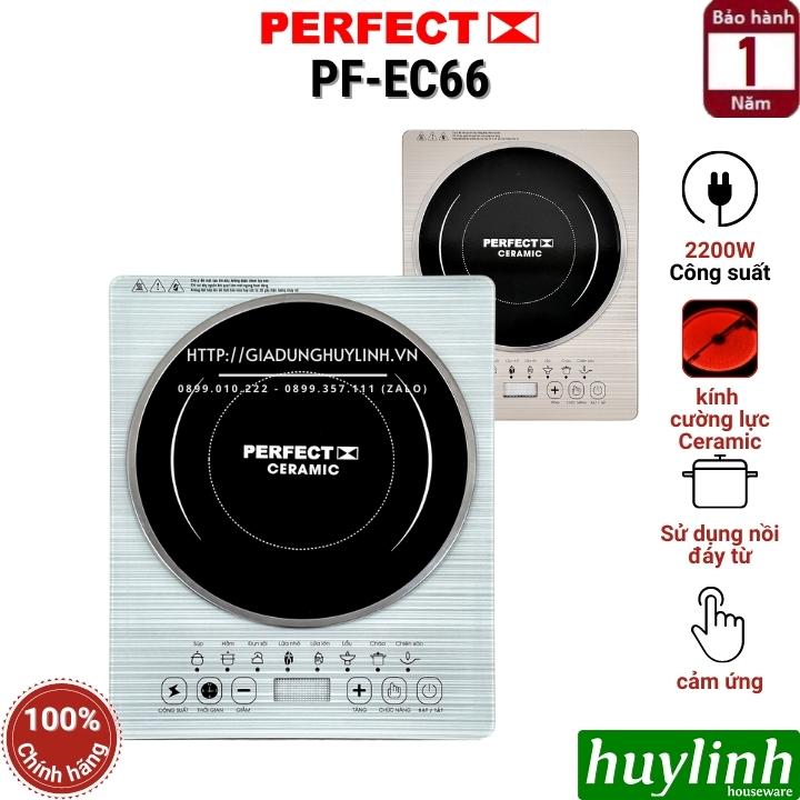 Bếp điện từ đơn Perfect PF-EC66 - Công suất 2200W - 8 Chức năng - Điều khiển cảm ứng Tiếng Việt - Hàng Chính Hãng