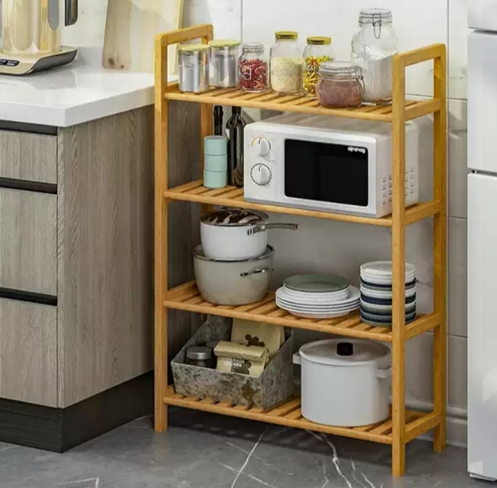 Kệ để giày dép, cây cảnh, đồ dùng gia đình 4 tầng gỗ tre tiện lợi