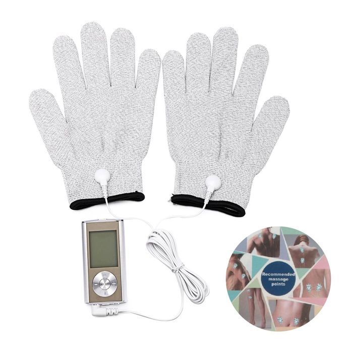 Generic Massage Modes Electric Pulse Therapy TENS / EMS Mini Massager + Gloves&4 Pads