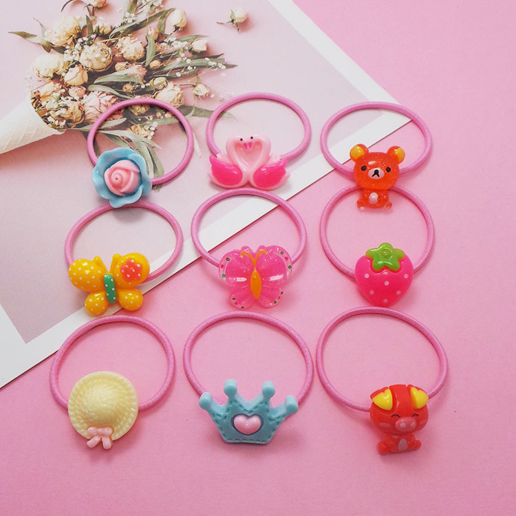 Dây thun cột tóc cho bé - combo 10 cái, 1 mẫu 2 cái dễ cho bé cột hai bên tóc