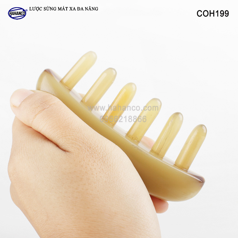 Lược sừng MÁT XA toàn thân đa năng thư giãn, Massage đầu giúp lưu thông máu đả thông kinh mạch, giảm nguy cơ đau đầu chóng mặt khi ngồi làm việc lâu - HAHANCO