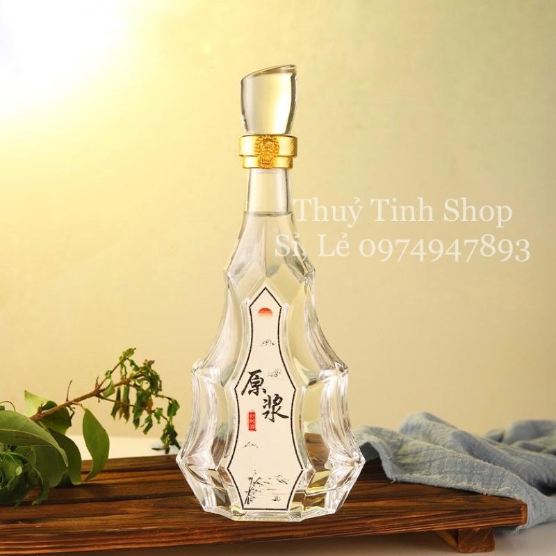 Bình,Chai Đựng Rượu Thuỷ Tinh Đẹp Cao Cấp 500ml mẫu số 9