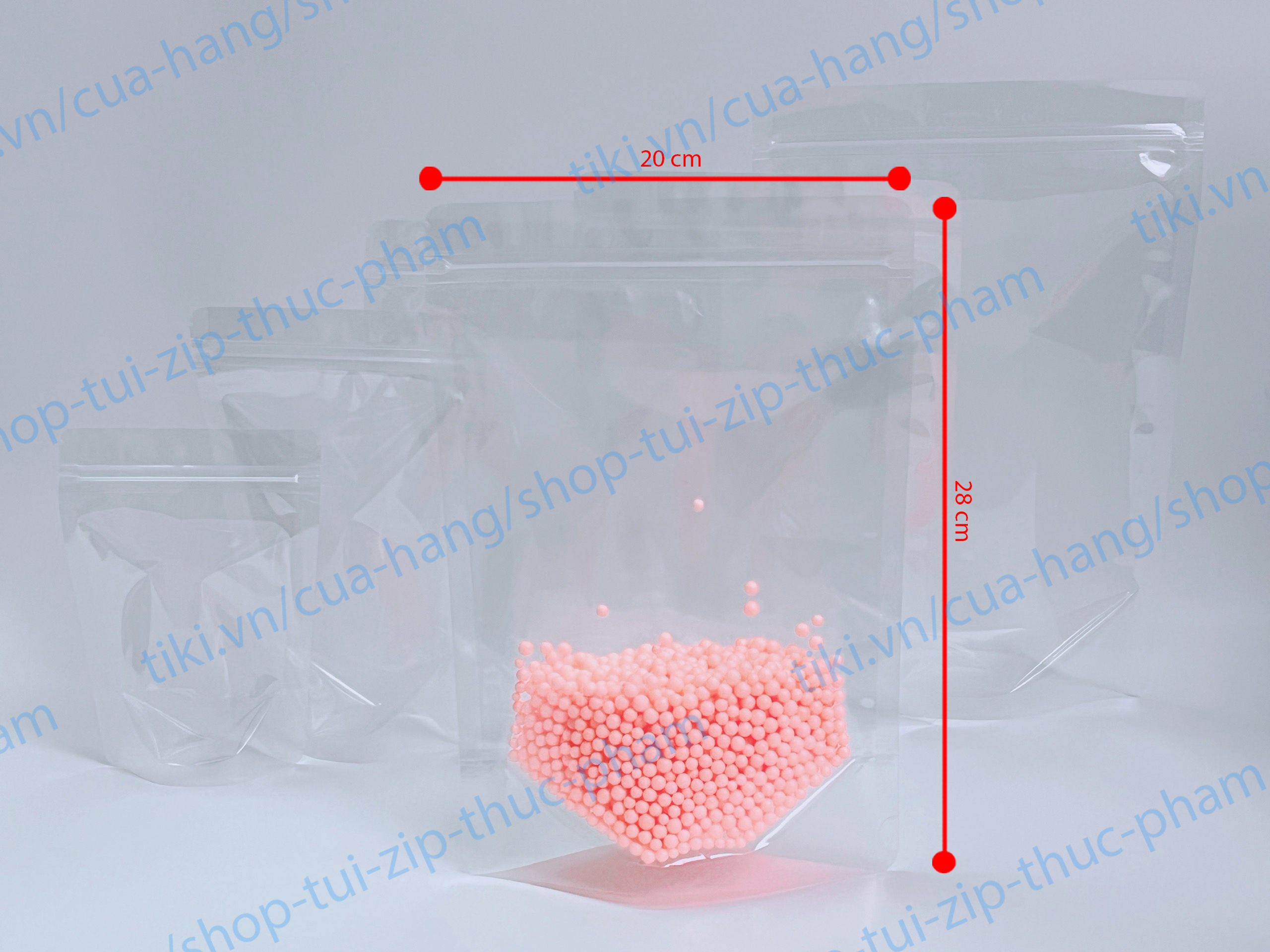 0.5kg Túi Zip trong suốt đáy đứng - túi đựng thực phẩm