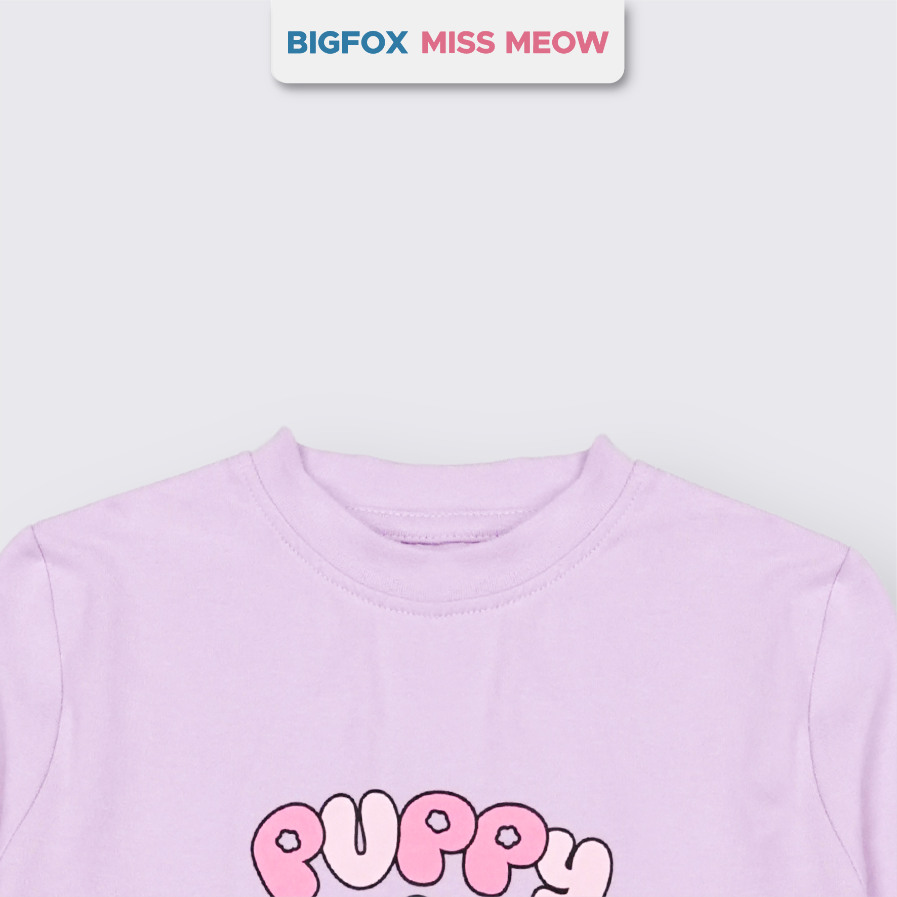 Bộ đồ dài tay cho bé gái Bigfox Miss Meow thu đông size đại vải thun cotton mặc nhà 3-11 tuổi 35kg