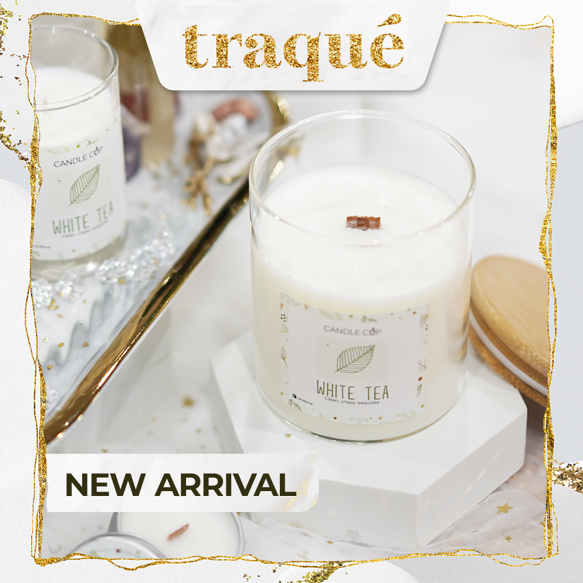Nến thơm tinh dầu cao cấp không khói an toàn Candle Cup - WHITE TEA - L - 350G