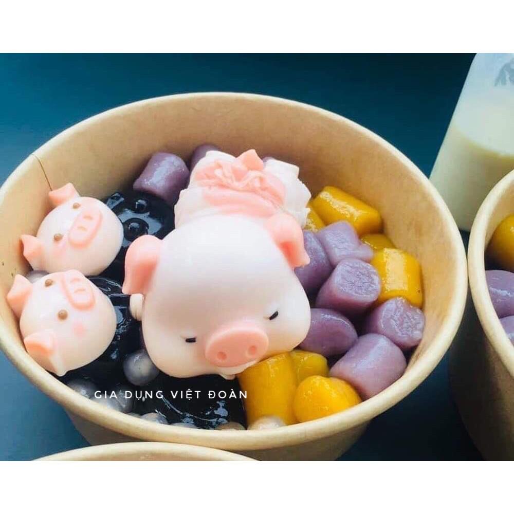 Khuôn SILICON làm chè Heo tắm tiên + 16 Mặt Heo. Làm chè thạch rau câu đầu heo dễ thương. Mềm dẻo co giãn dễ vệ sinh