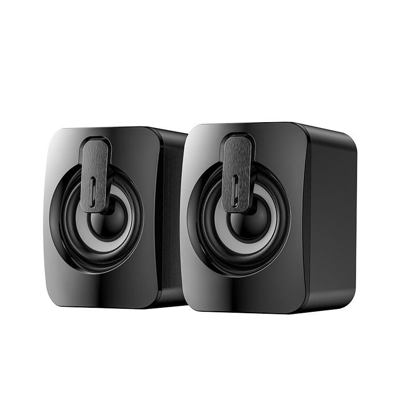 Loa Máy Tính Hộp Âm Thanh Máy Tính HIFI Micro Stereo Có Dây USB 2 Inch Loa Có Đèn LED Cho Âm Thanh Máy Tính Để Bàn Color: White