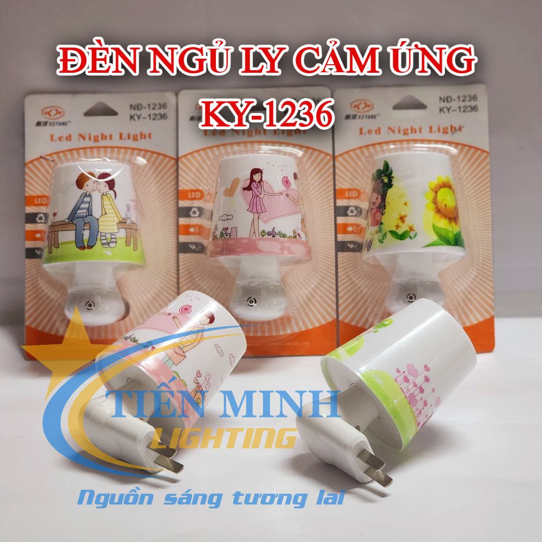 Đèn ngủ cảm ứng ly KY-1236, Chỉ cần cắm vào ổ điện, đèn sẽ tự động phát sáng khi trời tối và tắt khi trời sáng, hoặc khi bạn bật các thiết bị chiếu sáng khác