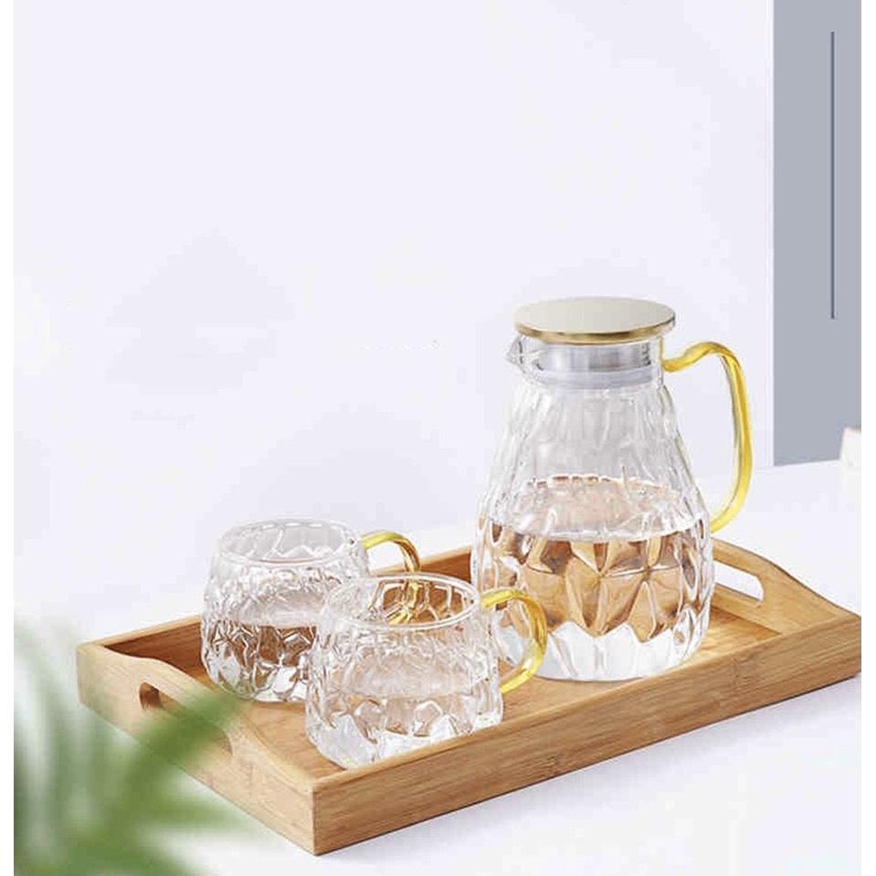 Bình thủy tinh chịu nhiệt cao cấp lên tới 400 độ c vân bong bóng