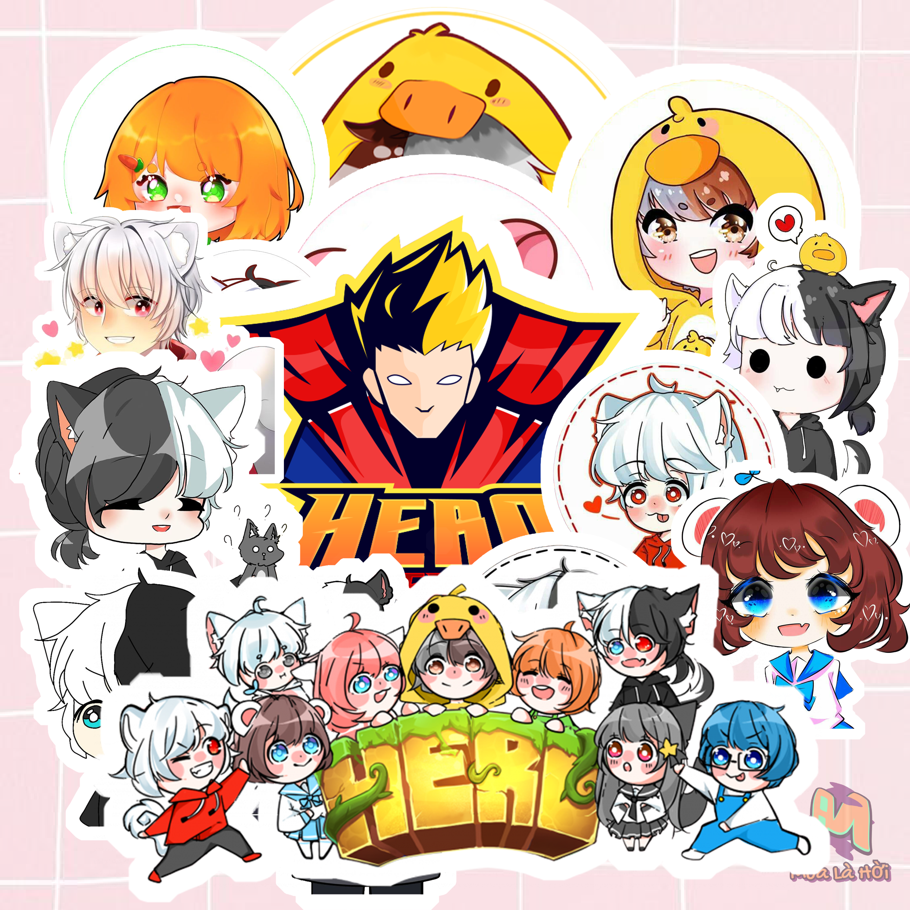 Miếng dán Stickers chủ đề Hero Team
