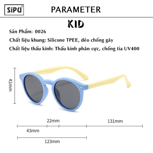 [Kèm Video] Mắt Kính Trẻ Em SiPU Chính Hãng Cao Cấp MK32 Chống UV400 + Chống gãy - Bé Trai Bé Gái (Kèm Hộp Ô Tô)