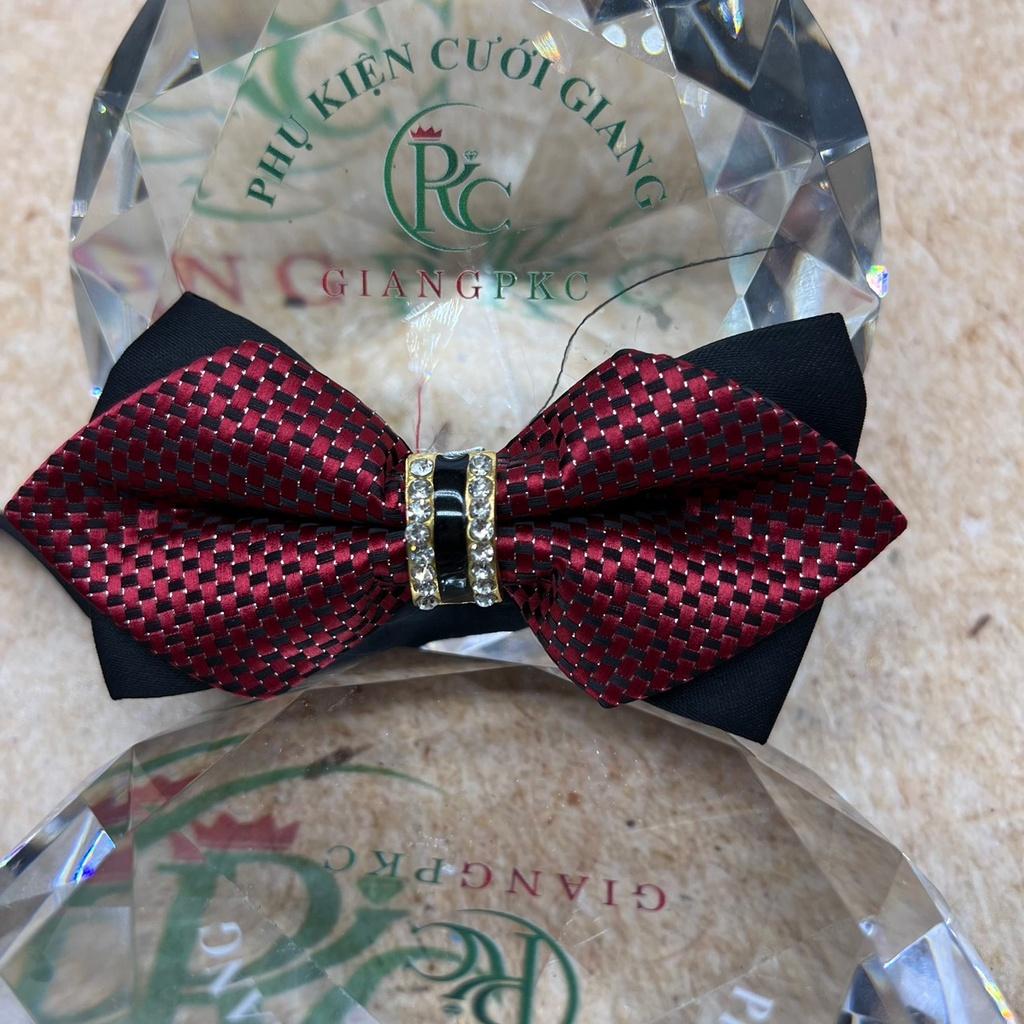 Nơ cổ nam đính đá đẹp TP HCM cho chú rể MC tiệc cưới Giangpkc 2022