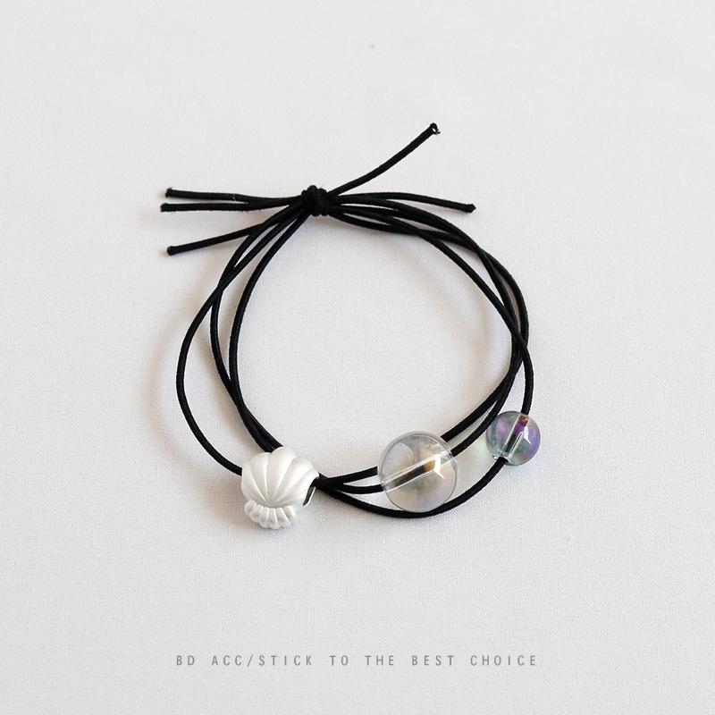 Dây cột tóc thun cột tóc đen gắn charm họa tiết thủy cung độc đáo dễ thương