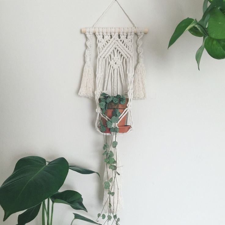 Dây treo trang trí chậu cây cảnh tết macrame nghệ thuật