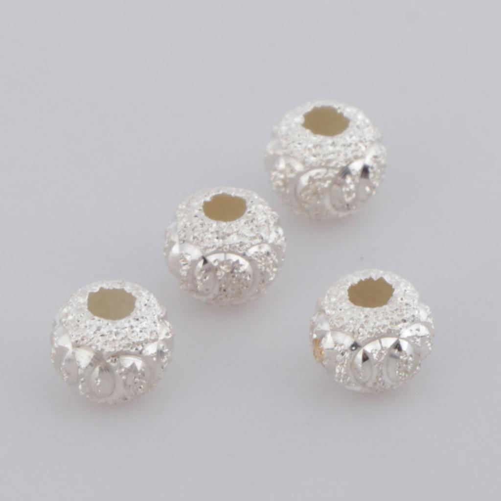 925 Silver Loose Beads Metal Beads Spacer Beads Craft Jewelry Making Beads