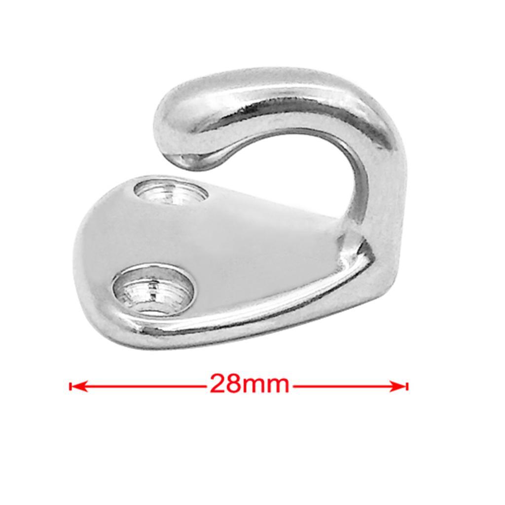 2pcs Marine Grade Stainless Steel Boat Hook Coat and Hat Hook Wall Mount