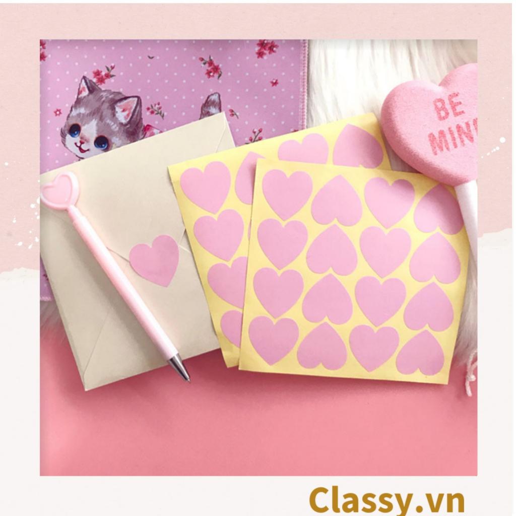 Bộ 16 Sticker hình trái tim Classy dán hộp bánh handmade, quà tặng DYI dễ thương, tem dán quà tặng, túi giấy, thiệp Q680