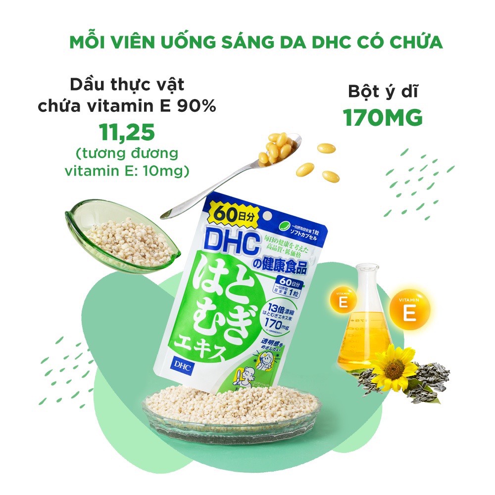 Viên uống Sáng Da DHC Nhật Bản Adlay Extract 30 Ngày