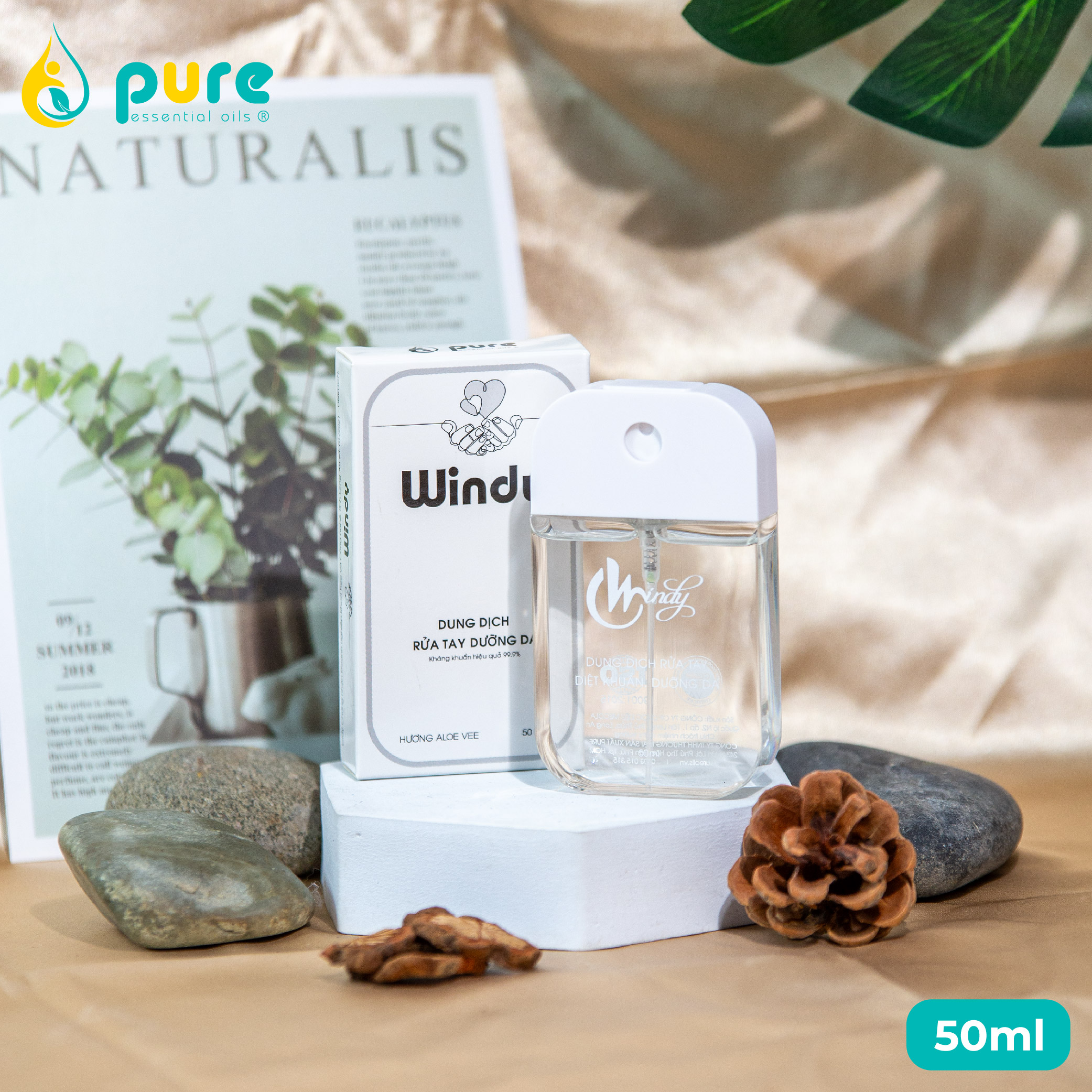 Dung dịch rửa tay dưỡng da Windy - Aloevee/Blue Icy/ Cherry/ Green Tea/ Viosexy 50ml - Giúp làm sạch và dưỡng ẩm cho da
