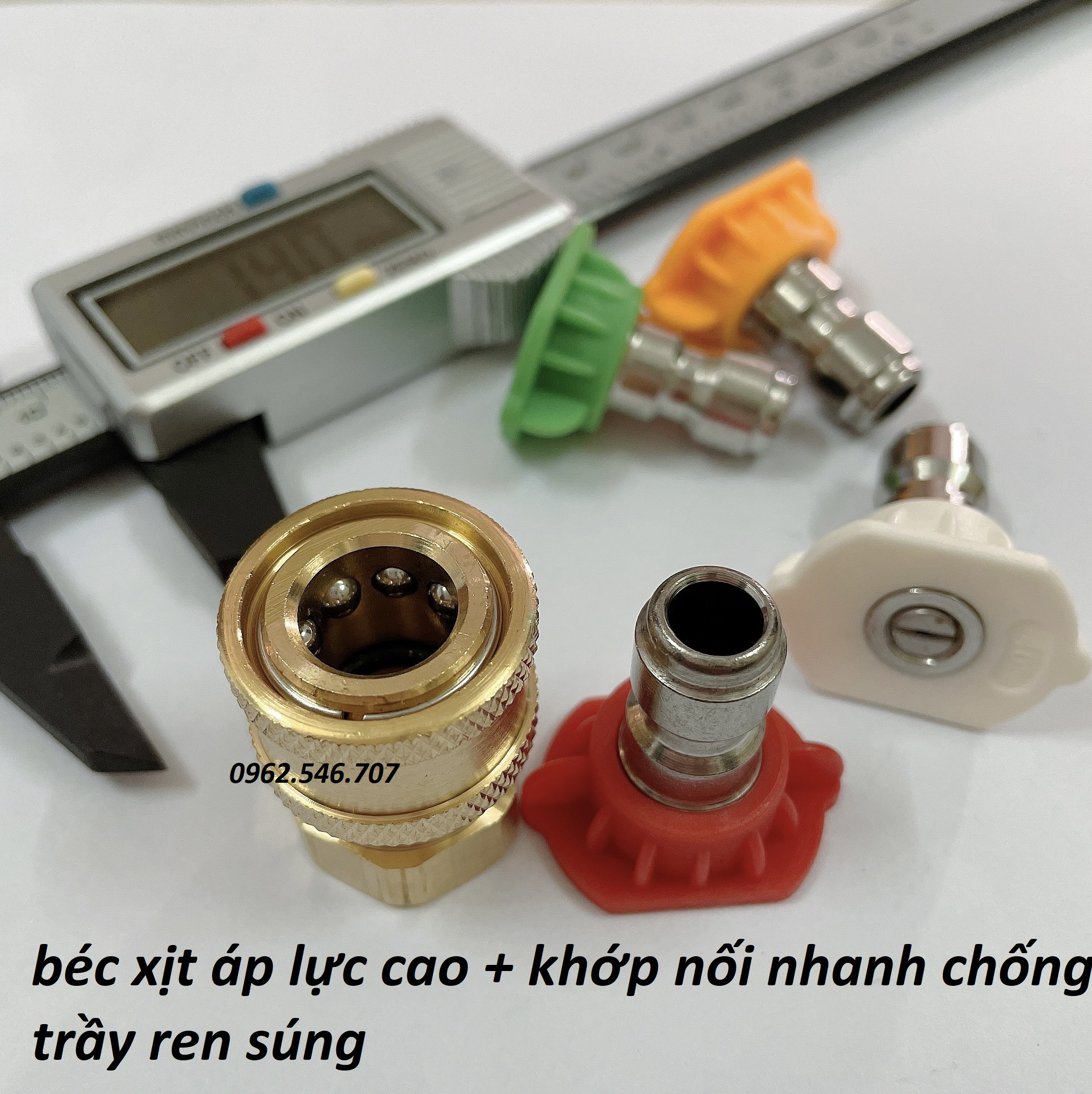 Bộ súng rửa xe áp lực cao, súng rửa xe và bình tạo bọt tuyết cao cấp kèm đấu nối nhanh 1/4 inch tặng kèm béc xịt rửa góc độ