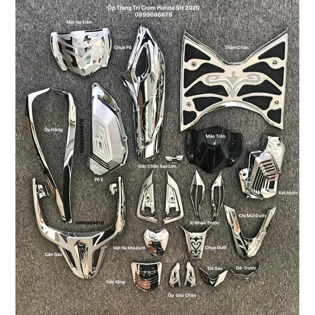 Ốp gác chân sau lớn Dành Cho Honda SH 2020, 2021, 2022 Crom, Chrome - Phụ kiện đồ chơi, ốp trang trí, bảo vệ Honda SH