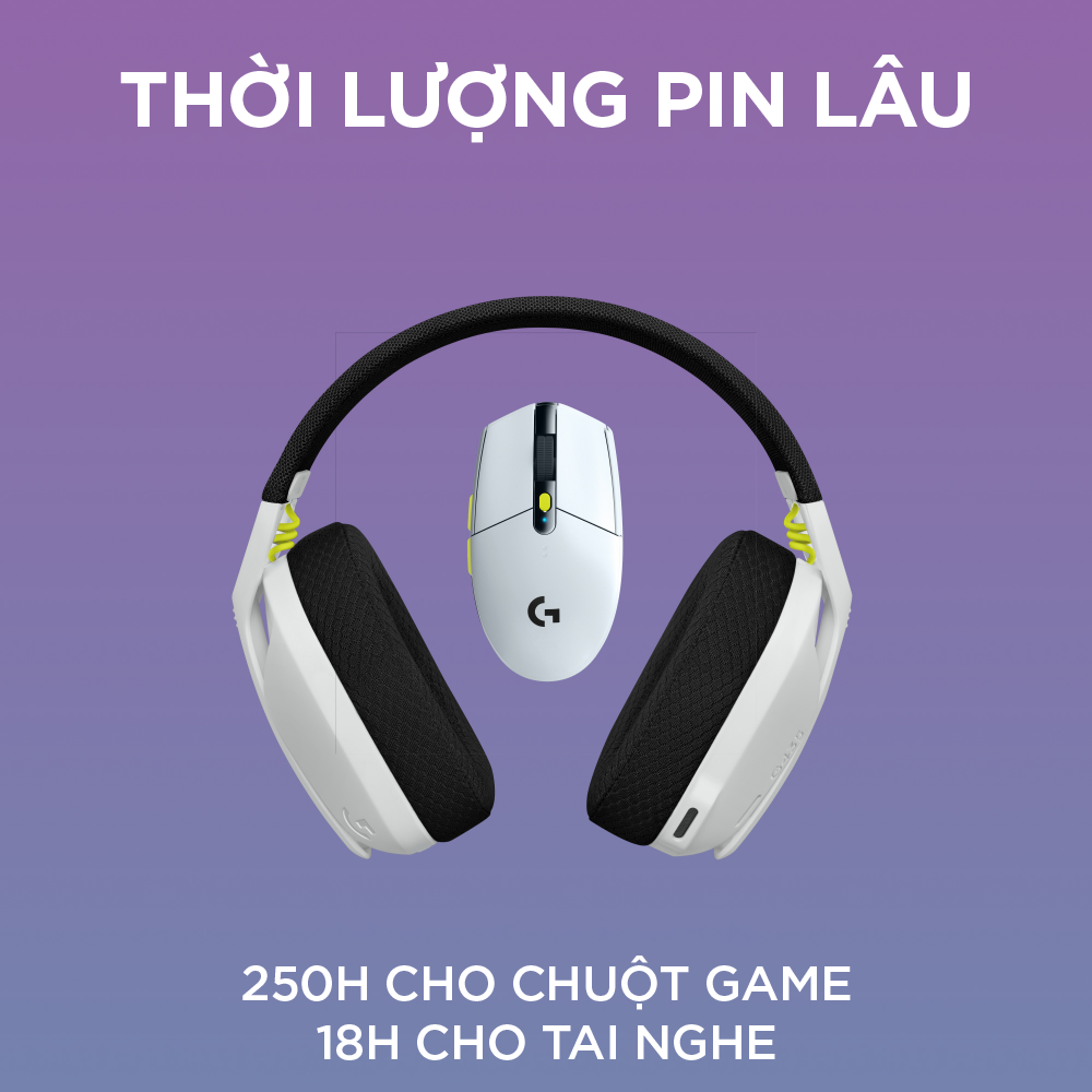 Combo Game Không Dây Logitech G: Chuột Lightspeed G304 SE và Tai nghe Bluetooth G435 SE, tương thích PC,MAC PS4 PS5, Micro kép tích hợp - Hàng Chính Hãng