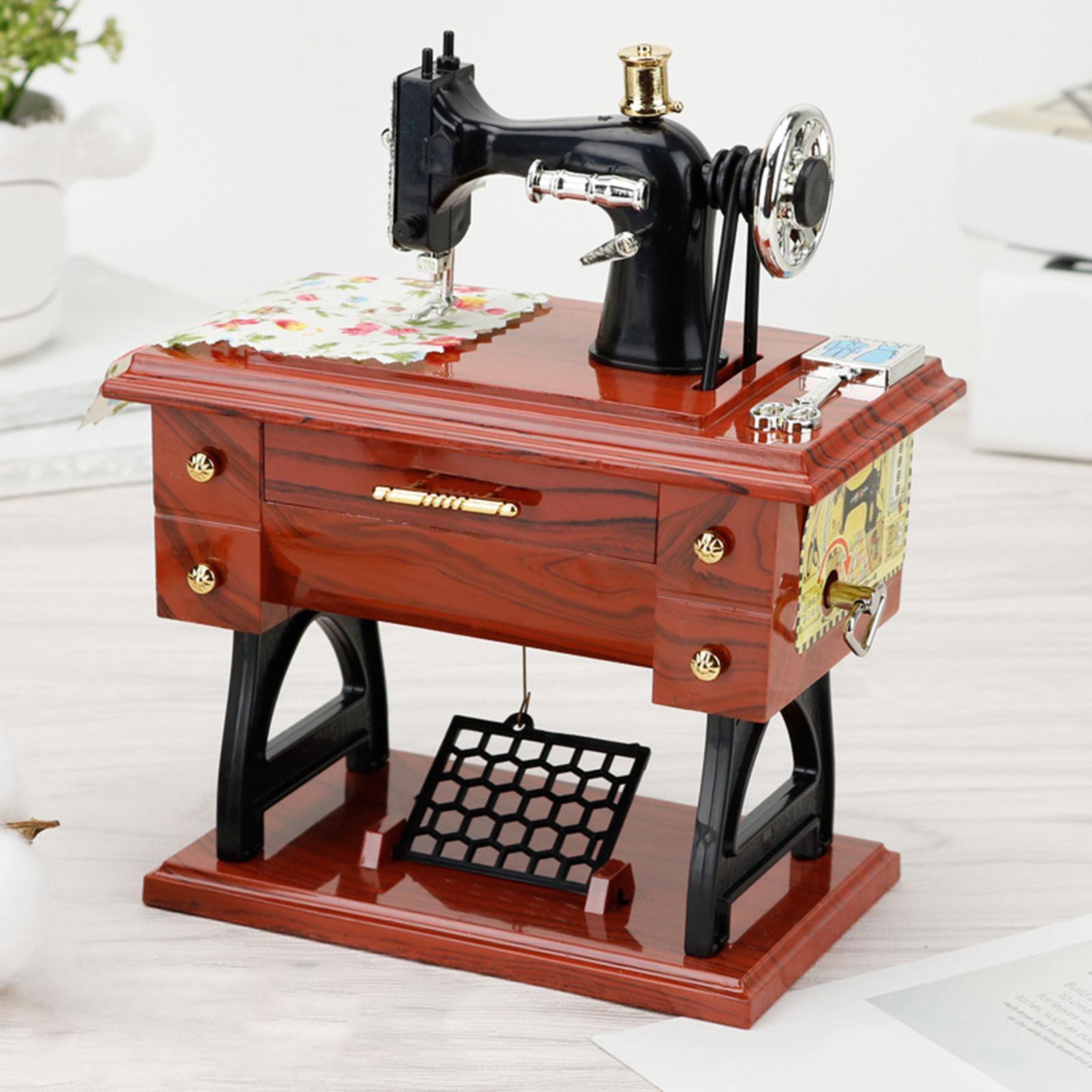 Sewing Machine Music Box Mechanical Music Box Table Decor for Desk Ornament Musical Gifts