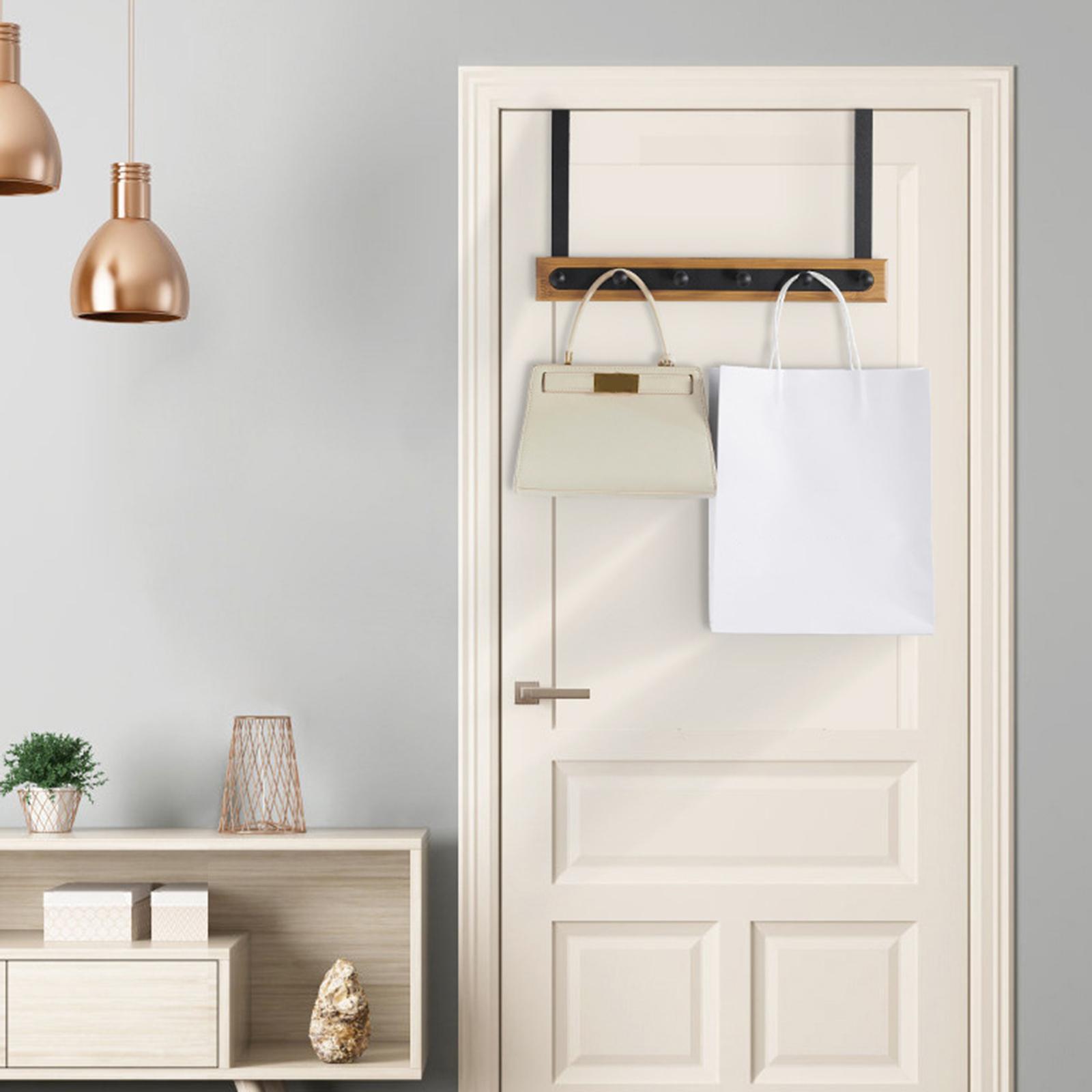 Over Hook Behind Back of Door Organizer Hooks Over Door Towel Rack Bathroom Home Organizer for Hanging Coat Handbag Hat Robe Towels,