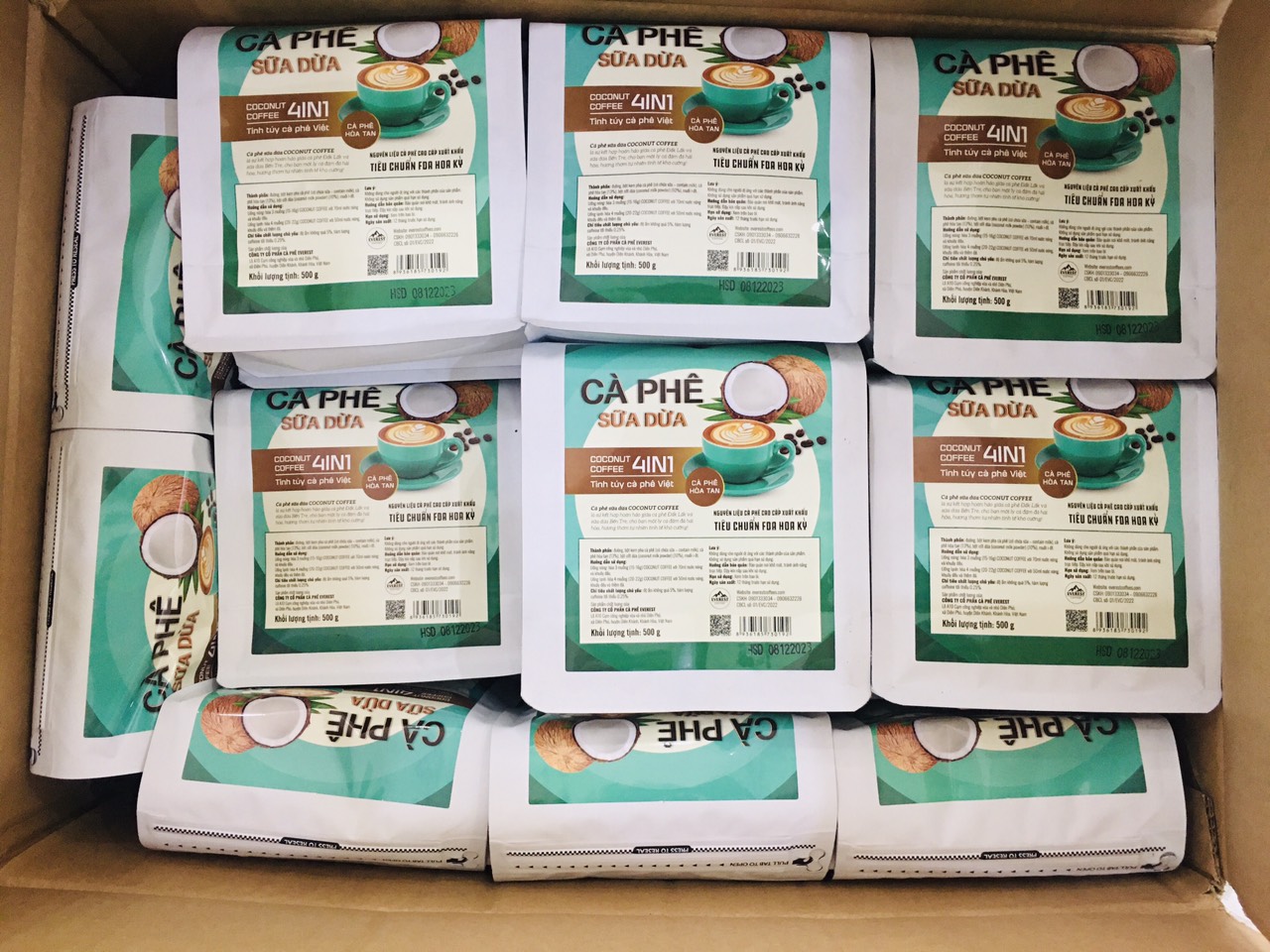 Cà Phê Sữa Dừa 4IN1 COCONUT EVEREST COFFEES. Tiêu chuẩn FDA Hoa Kỳ. Hàng Việt Nam Chất Lượng Quốc Tế