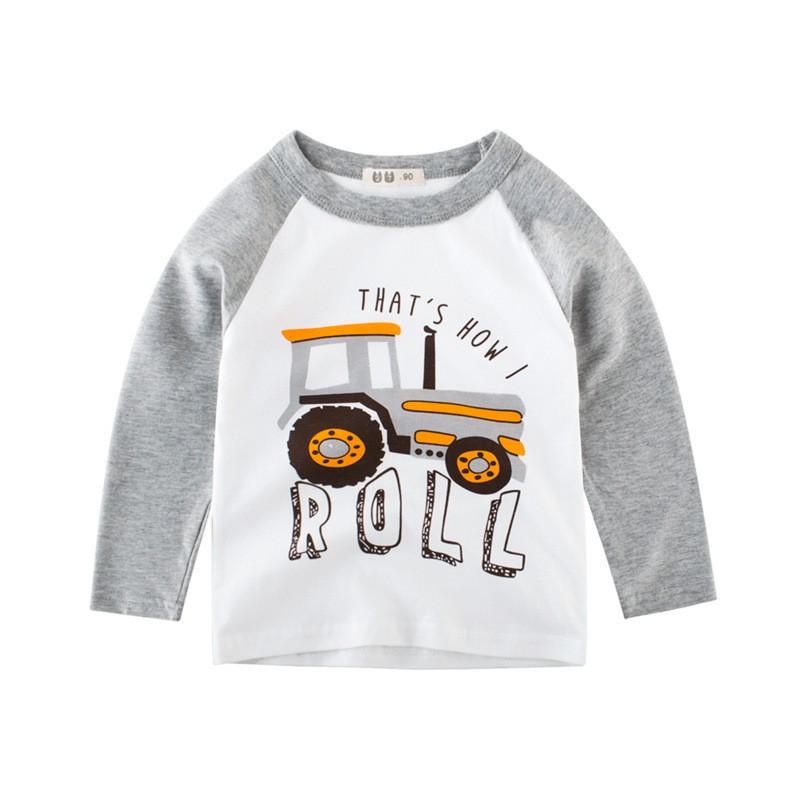 Áo Bé Trai Thun Dài Tay In Hình Độc Đáo Chất Cotton cho bé từ 10-35kg