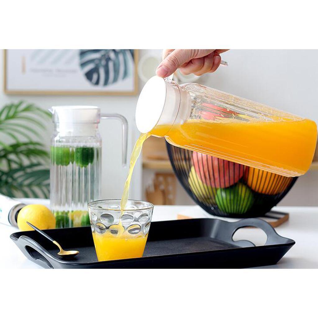 Pack of 10, Acrylic Clear Water Pitcher Juice Coffee Beverage Jars for Bar