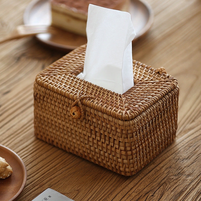 Hộp mây đựng khăn giấy ECOHUB thủ công (ECOHUB Rattan Tissue Box)