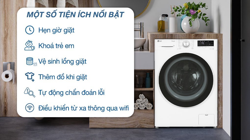 Máy giặt LG AI DD Inverter 10 kg FV1410S4W1  - Hàng Chính Hãng
