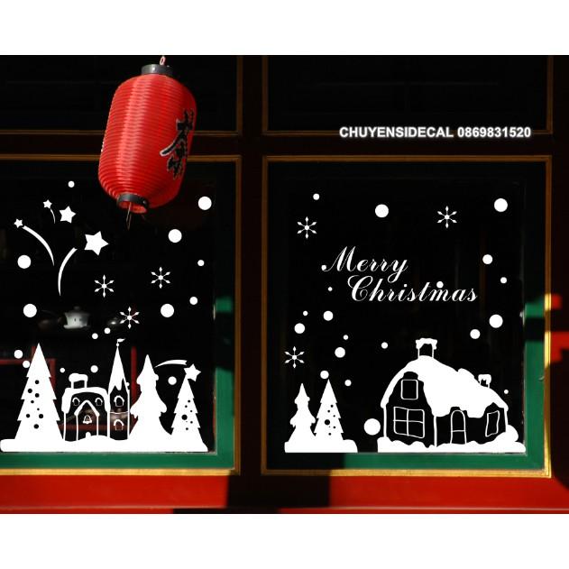 Decal trang trí tường Noel - Thành Phố nhỏ phủ tuyết 02