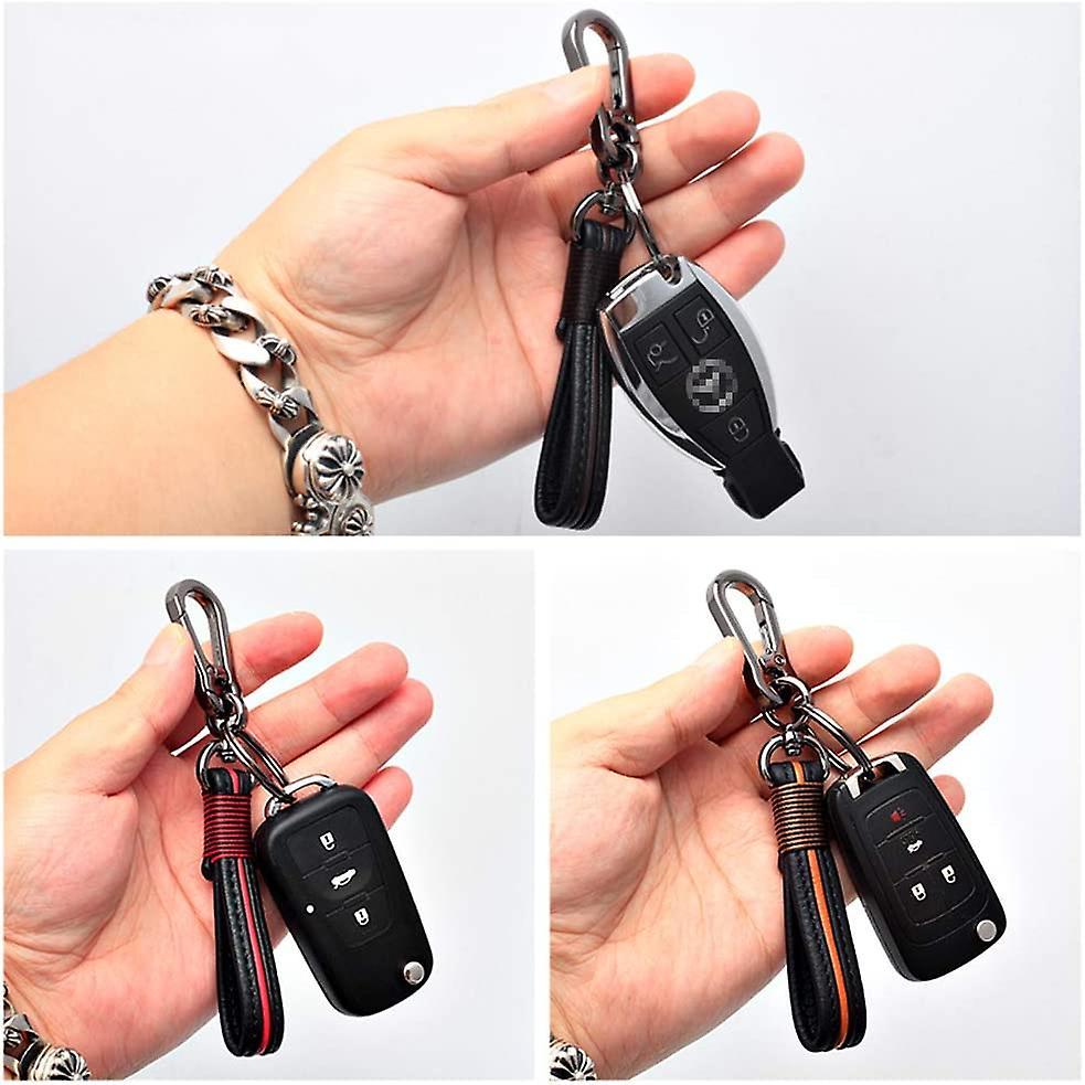 Xe chở hàng xe hơi Keychain bằng da thanh lịch bền, chức năng cho nam và nữ, màu đỏ