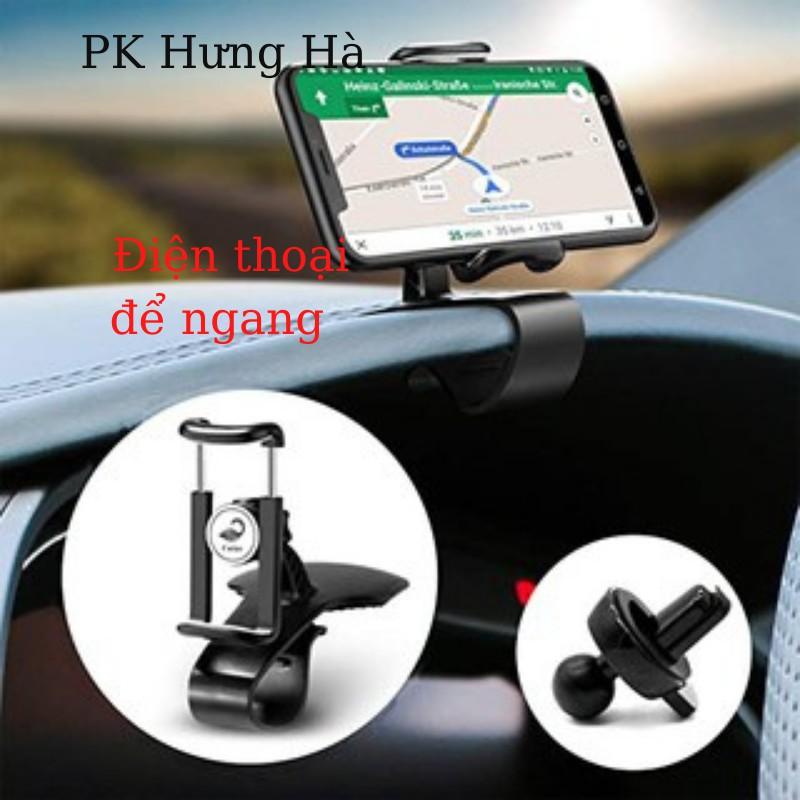 Kẹp giá đỡ điện thoại 2 in 1 trên taplo ô tô hoặc khe gió điều hòa xoay 360 độ cao cấp