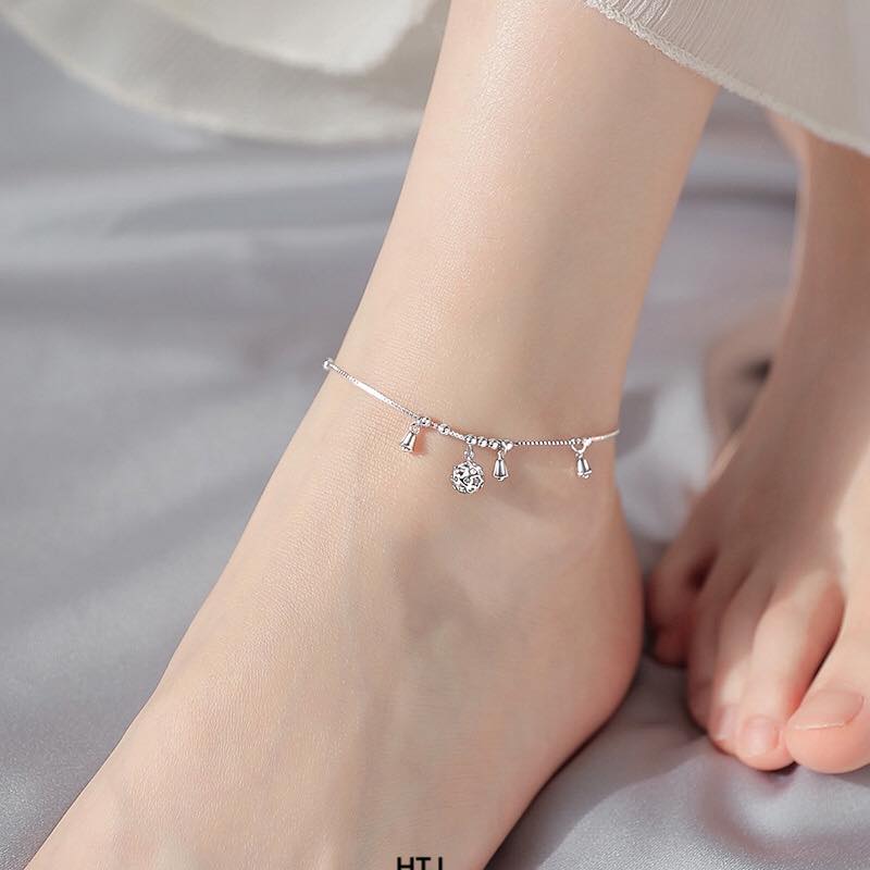 Lắc chân bạc thời trang chất liệu bạc Ý MS136
